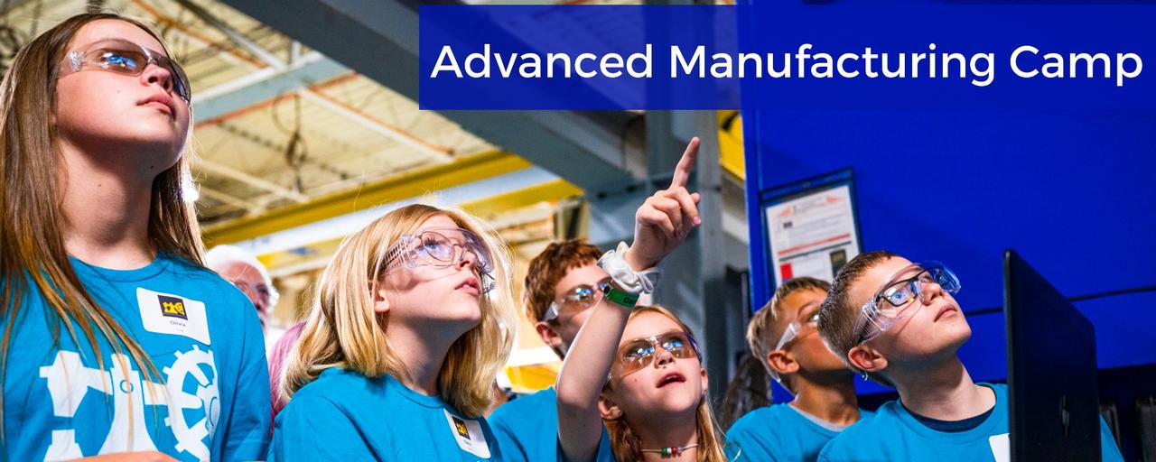 Children engaged in advanced manufacturing.